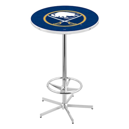 Holland Bar Stool Co 42" Chrome Buffalo Sabres Pub Table L216C4228BufSab